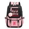 BTS Fashion Contrast Color Backpack for Students, Lightweight Large Capacity School Bag