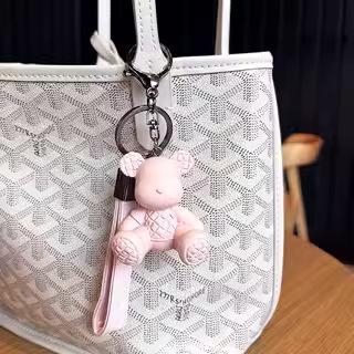 Bambus Bär Schlüsselanhänger, Hochwertiger Modischer Männlicher Personalisierter Autoschlüsselanhänger, Puppe, Exquisites Taschenanhänger, Damen Schlüsselanhänger.