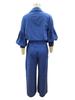 Autumn 2025 Solid Color Cotton Linen Two-Piece Set: Long Sleeve Shirt & Wide Leg Pants