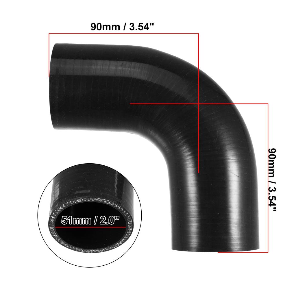 X AUTOHAUX Silicone Hose, Inner Diameter 2.0 Inches (51 Mm), Length 3.5 - 3.5