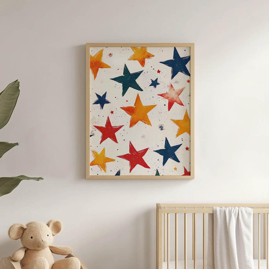 Happy Stars Poster Happy Stars Poster, 70X100 Cm, Frameless, Matte Paper 230 Gsm