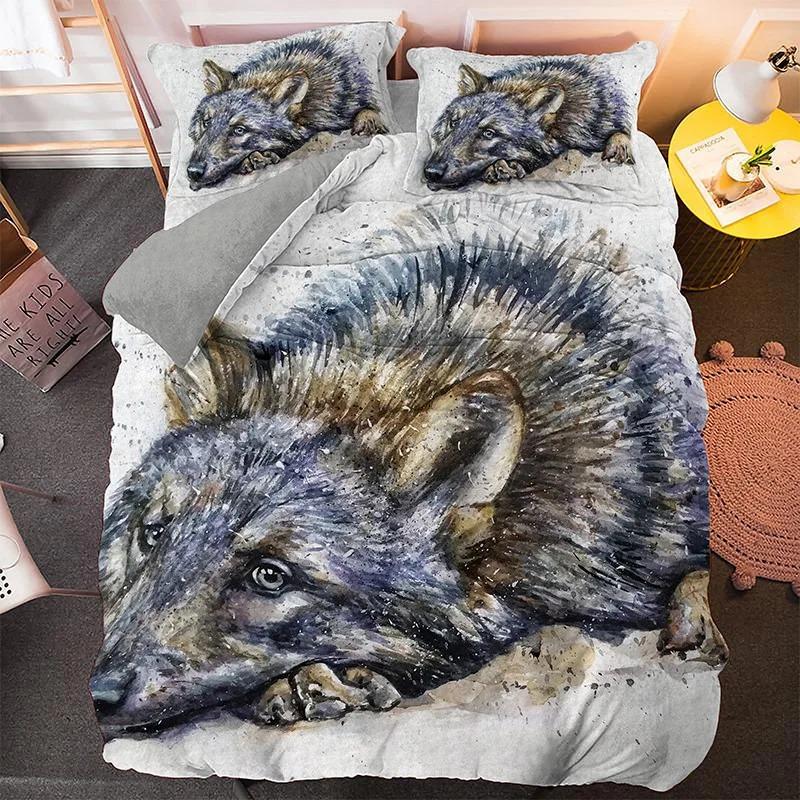 Fashion Wolf Pattern Bedding Sets Animal Duvet Cover Set Queen King Size Quilt Covers With Pillowcase