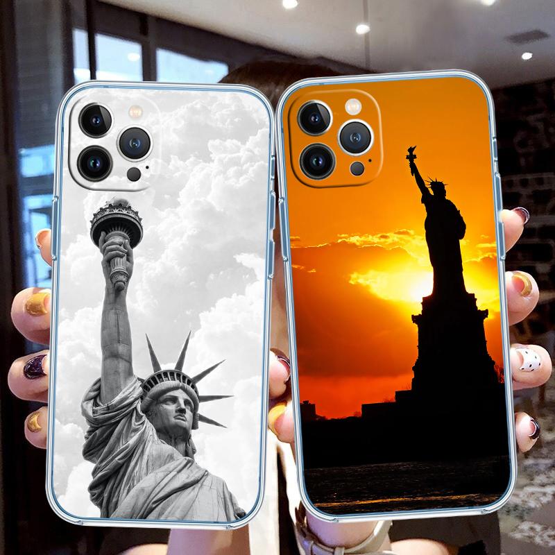 FM47 Freiheitsstatue Soft Shell Transparente Handyhülle für Motorola Moto G7 G8 G9 G84 G85 G73 G24 G15 Z2 Play Power Plus