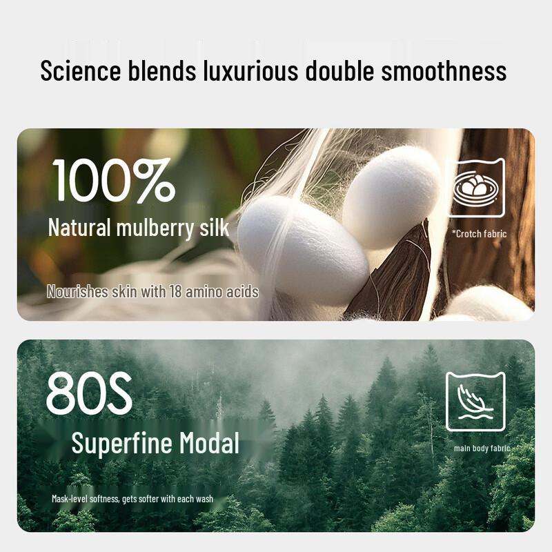 MIIOW Women's High-Waist Modal Tummy Control Briefs with 100% Silk Crotch