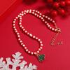 Santa Rice Beaded Chain Clavicle Chain Cartoon Pendant Choker All-match Christmas Necklace  Women
