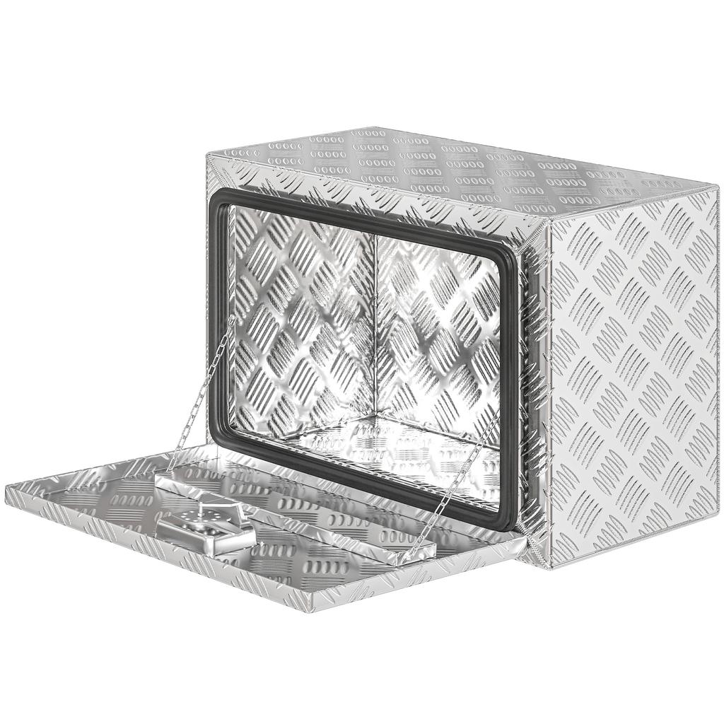 Aluminum Truck Toolbox, 76 L, Lock, 60.9 x 35.5 x 40.6 cm, Silver