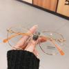 Women's Flat Light Glasses Anti-Blu-ray Korean Version Tide Gold Glasses Frame Men's Plain Solid Color Glasses