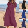 Women's Fashion Summer Spring Solid Color Print High Waist Casual Dresses