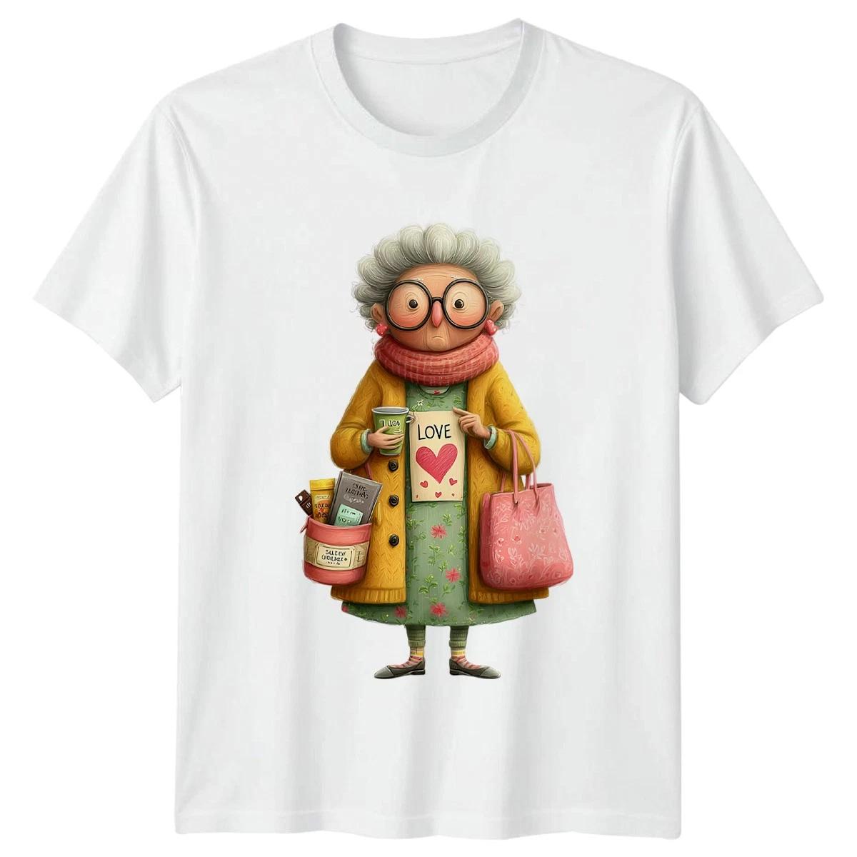 Grandma Love Coffee Floral Womens T-Shirt Mens Tee Graphic Unisex Top L