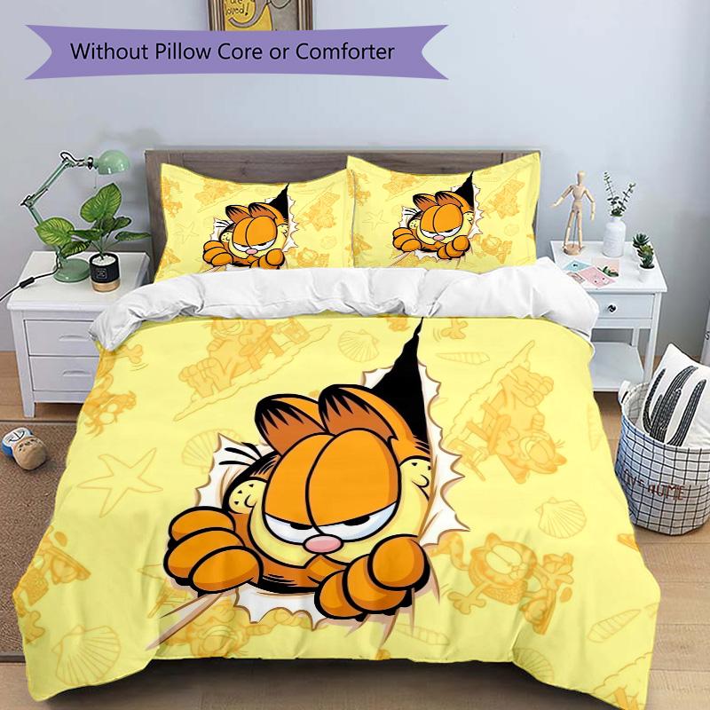 Garfield Through Wall Print 3Pcs Bedding Setduvet Cover With 2 Bedropillowcase Home Birthday Gift