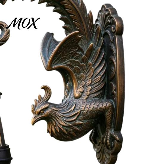 Energy Saving Patio Illumination Phoenix Solar Wall Lights, Resin Sculpture Outdoor Light, Warm Yellow Night Lights Waterproof Landscape Decor