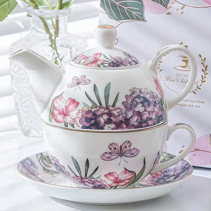 Flower Teapots,Coffee Pot,Mother Child Pots,One Pot and One Cup,British High-end Afternoon,Single Tea Set,Household Teaware