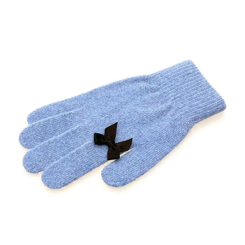 OTHER-worldly Ribbon Wool Gloves [Snow Blue]