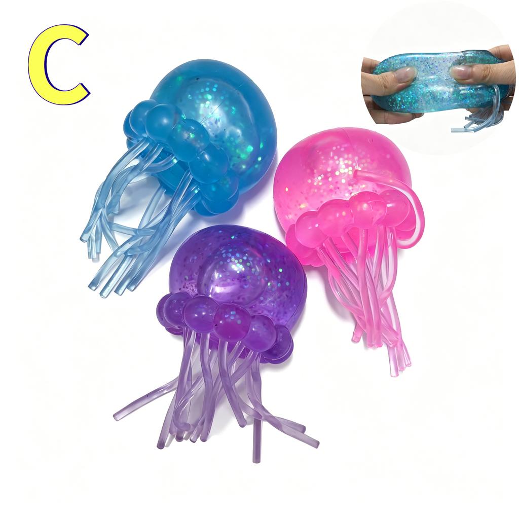 Trending Nee Doh Jellyfish & Cube Squish Toy Soft Jelly Squeeze Stress Relief Fidget Sensory Toy For & Adults