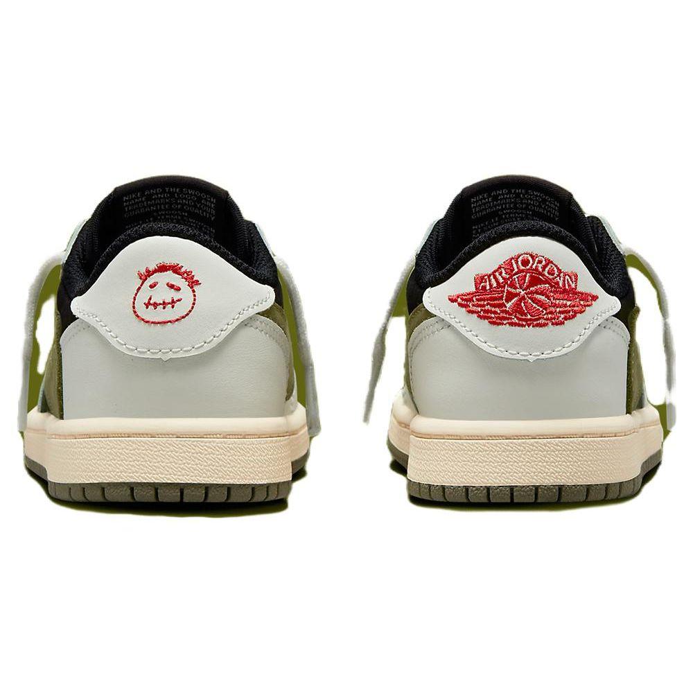 Dětské tenisky Travis Scott x Air Jordan 1 Retro Low OG SP PS Olive White Sail University-Red DZ5909-106