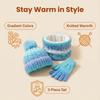 Children’s Winter Gradient Knit Hat, Scarf & Gloves Set