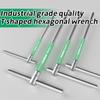 T/L 2/2.5/3/4/5/6/8/10Mm Torx Screwdriver T Type Allen Hex Wrench Chrome T-Shaped Hand Tool Extended T-Socket Wrench