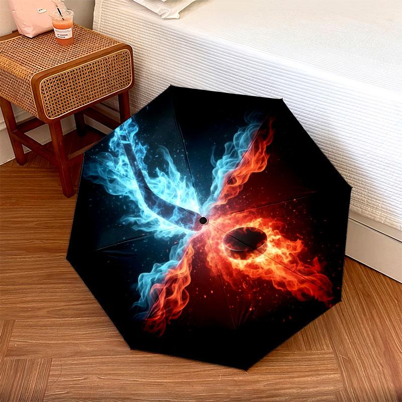 IceFireSports Pattern Pattern New Style Umbrella, 1 Piece Automatic Folding Umbrella, Portable Travel Umbrella, Outdoor Umbrella, Birthday Gift