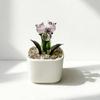 Mini Potted Glass Flower Decoration Miniature Tulip Flower Planter Pot Figurine Statue Home Office Bookshelf Desktop Ornament