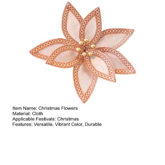 Umělé vánoční květiny Sametové květiny Ozdoby na vánoční stromek Slavnostní sváteční domácí aranžmá