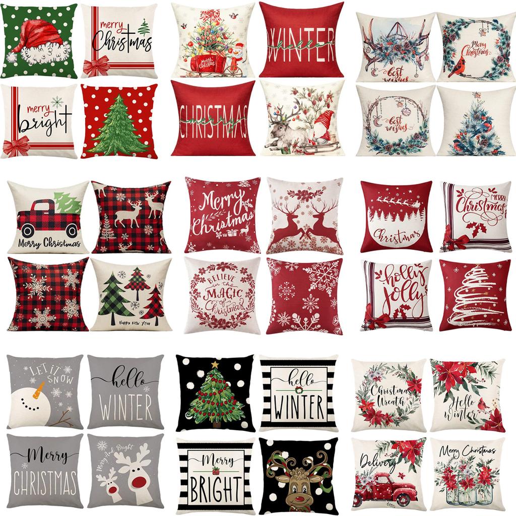 New Christmas Pillowcase Bedroom Sofa Decoration Cushion Bed Backrest Festive Decoration