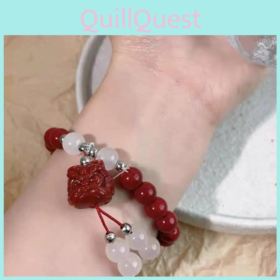 Delicate Red Lion Beaded Bracelet For Women Artistic And Cultural Design