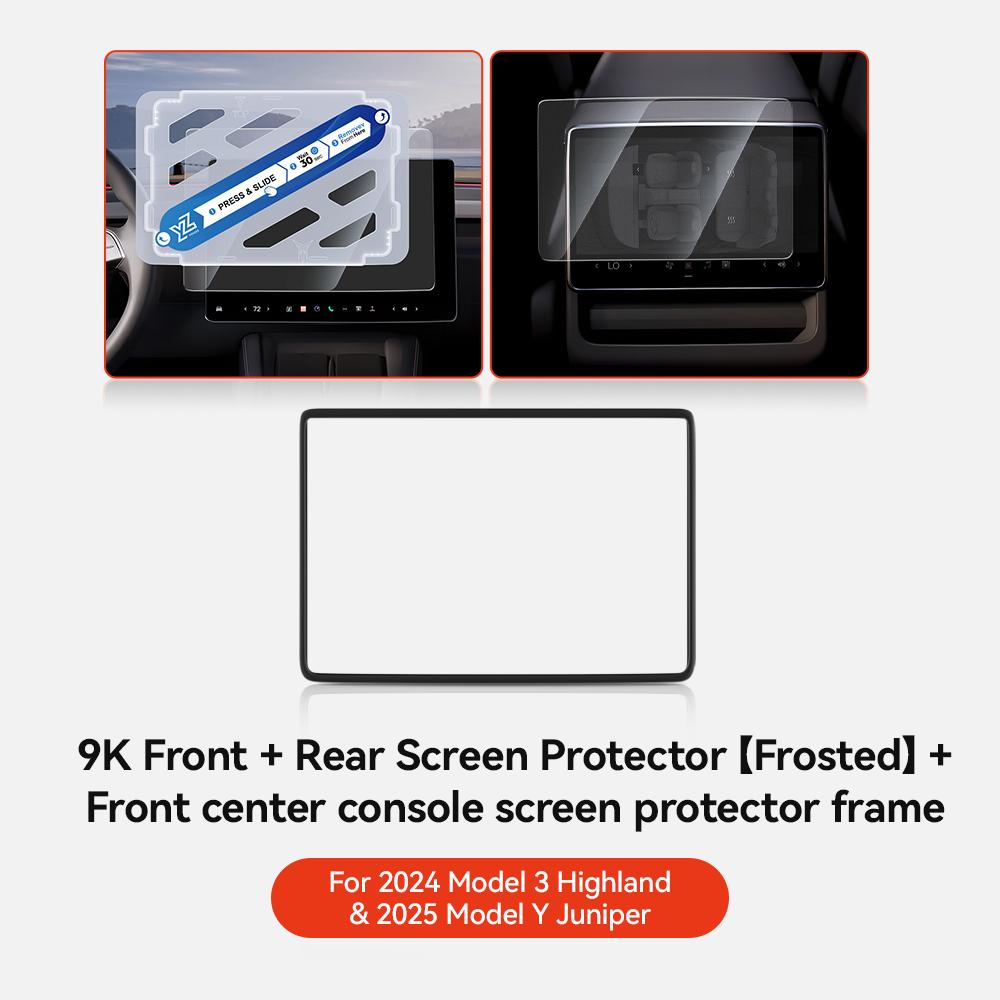 YZ Tempered Glass Film Protector For Tesla Model Y Juniper  Model 3 Highland 2025 2025 Rear Row Center Control Screen Protective