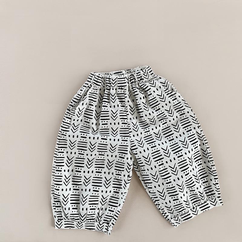 

Детские хлопково-льняные брюки-шаровары - Летний свободный крой для малышей (2025) 90 cm