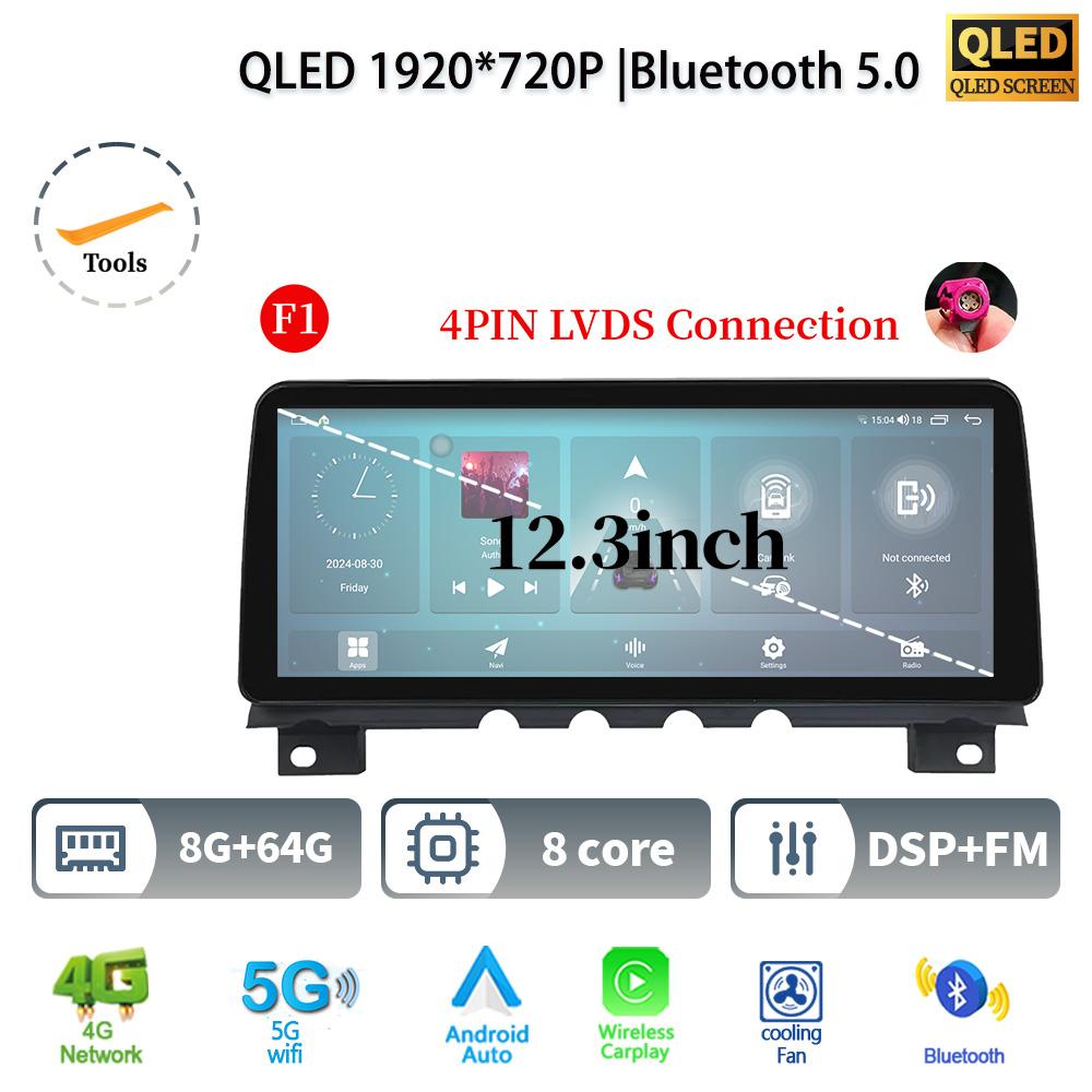 12.3" For BMW 7 Series F01 F02 Android 14 Car Radio Multimedia 4G GPS WIFI Navigation Wireless BT CarPlay Screen Touch Stereo