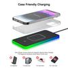 20W Fast Wireless Phone Charger Car Charging Pad with Non-Slip Base 8 Ambient Lights Universal Phone Cordless Charging Mat