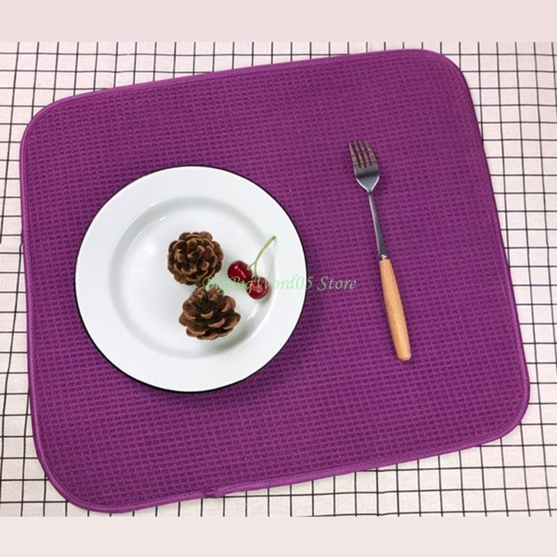 24TE Dish Drying Pad Dish Drying Mat for Kitchen Counter Multifunctional Drying Mat