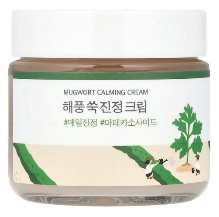 ROUND LAB Mugwort Calming Cream 80ml – Soothing & Barrier Repair Moisturizer