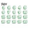 Pencil Identification System 1-20/1-30/1-50 Numbered Toppers, Reusable Classroom Labels Topper for Teachers, Tracking Markers School Organization