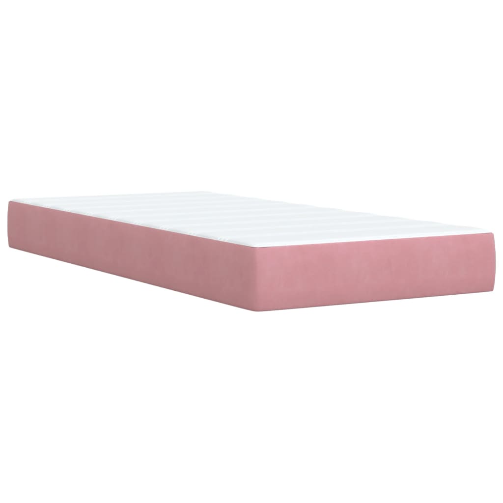 Pink Box Spring Bed with Mattress 100 x 200 cm Velvet