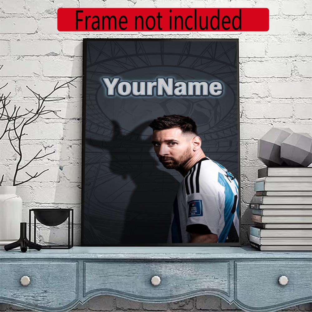 Messi Customize Your Name Diamond Painting Round Diamond Diy Frameless Holiday Artwork Suitable For Home Office Wall Decoration