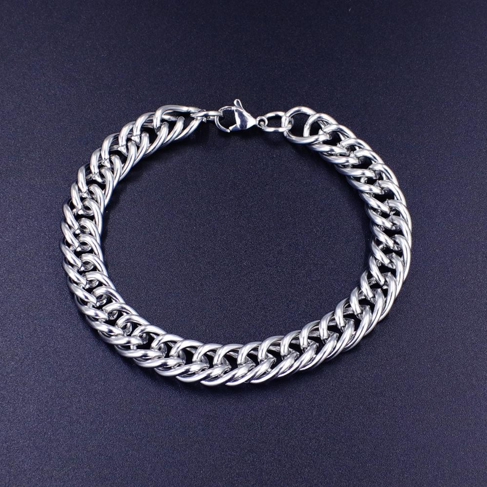 5-teiliges Set aus kubanischem Figaro-Armband aus Edelstahl – lichtechtes, modisches Freizeitaccessoire aus Titanstahl