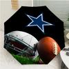 Dallas Cowboys Print Automatic Umbrella, 8 Rib Iron Frame, Plastic Handle, Suitable for Outdoor Travel &Daily , Ideal Gift