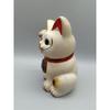 Used Vintage Maneki-neko (beckoning cat) piggy bank, approx. 21.5cm tall, early Showa period, for luck and fortune, money-attracting lucky charm.