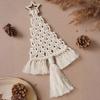 Cotton Rope Christmas Hanging Ornament Bohemia Hand Woven Wall Hanging Decoration with Wood Beads for Christmas Home Door