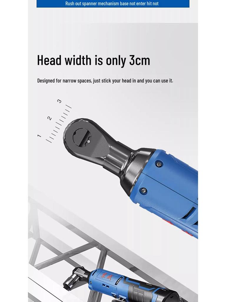 Dongcheng 12V Right Angle Ratchet Wrench with Rechargeable Lithium Battery DCPB02-10