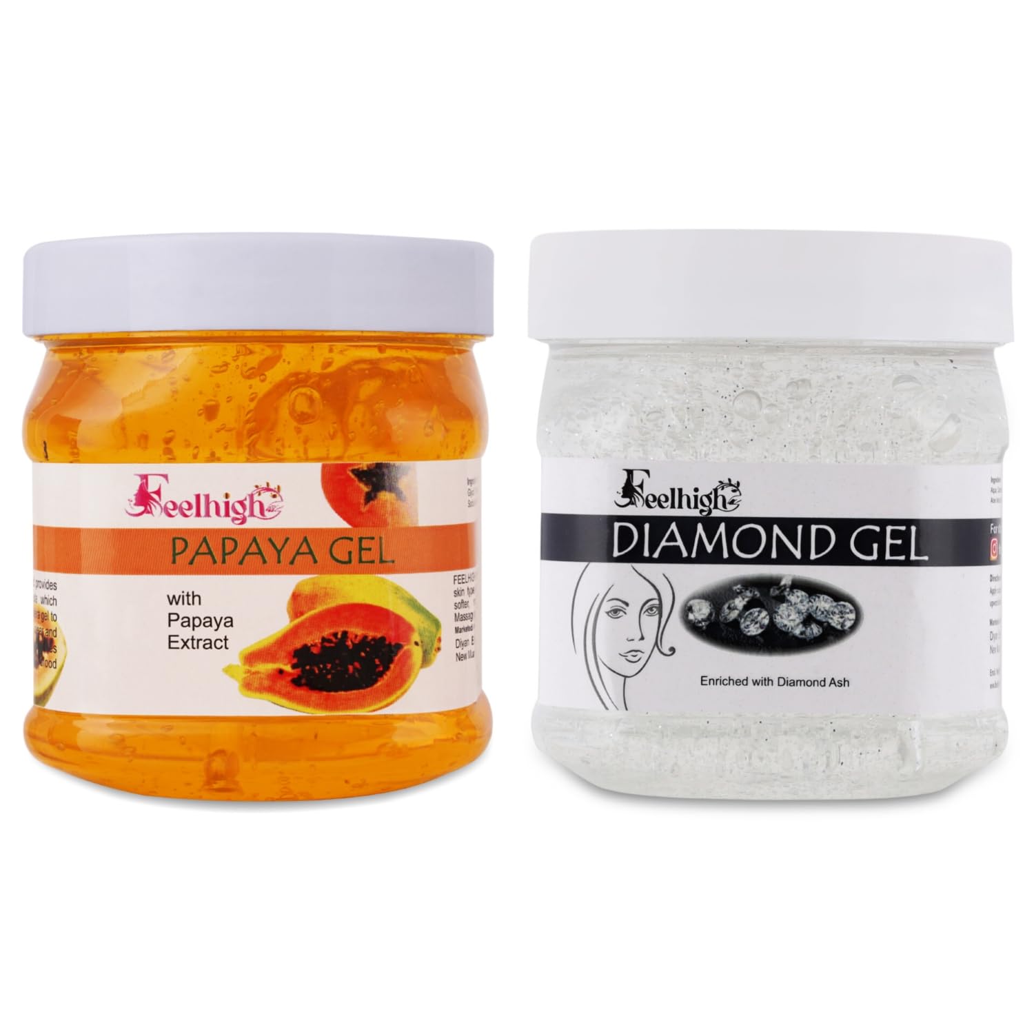 Face and Body Papaya Skin Purifying Gel Enriched with Papaya Extract 500ml And Diamond Face Cleansing Gel 500ml Men And Women
