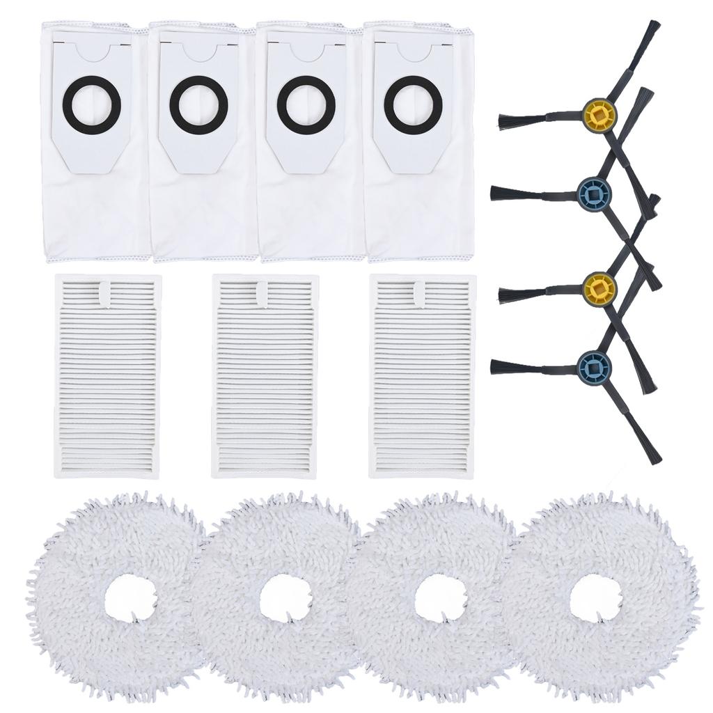 Vacuum Cleaning Accessory Pack for Midea V12 Filters Mop Cloths Dust Bags and Side Brushes for Reliable Service