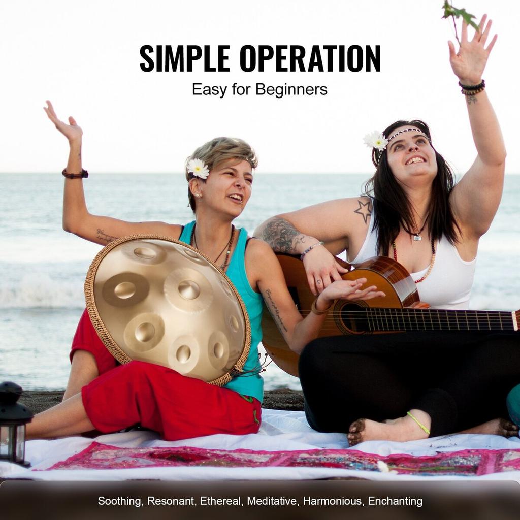 Handpan Drum 22 In 9 Notes D Minor Steel Hand Drum with Mallets for Adult