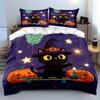 Halloween Witch Cat Set Soft Comfortable Duvet Cover Bedding Set Included 1*Duvet Cover & 2*Pillowcases gift