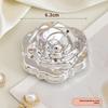 Rose-flowered Small Mirror, Student Portable Folding Mirror, Travel Pocket Mirror, Electroplated Flip Cover Makeup Mirror