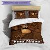 3pcs Freddy Bear1 Cover Set - Personalized Name, HD Printed Bedding with 1 Cover and 2 Pillowcases - Perfect for Home Decor, Easy Care