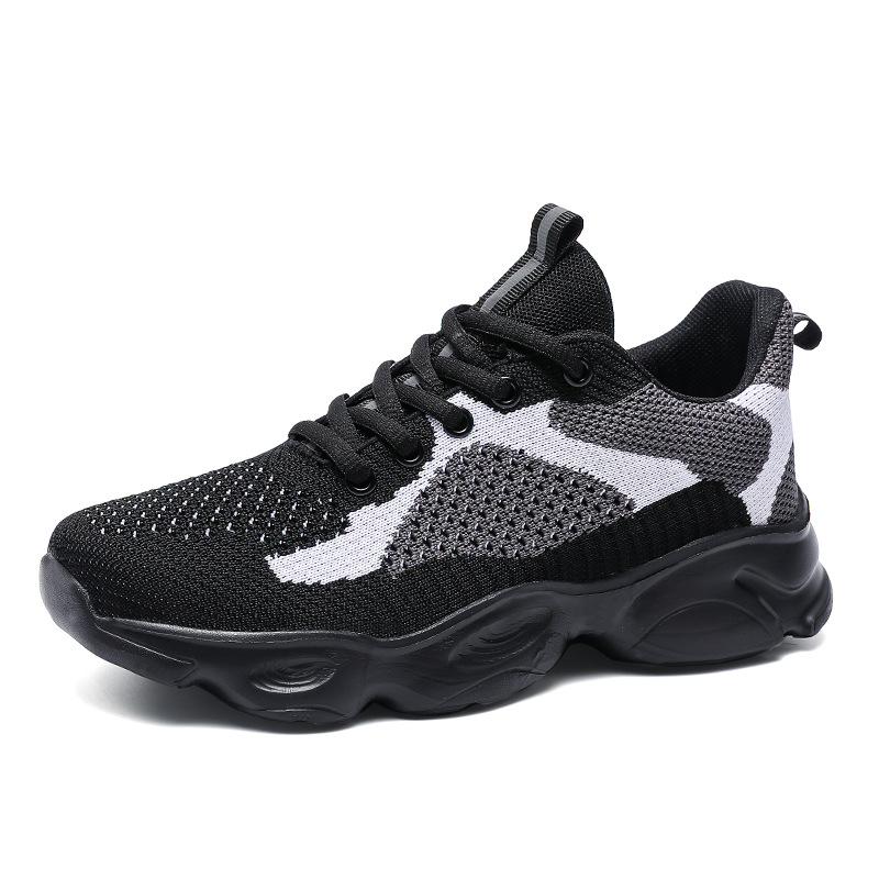 

Flying woven thick-soled dad shoes casual sneakers breathable soft-soled running shoes school shoes 45