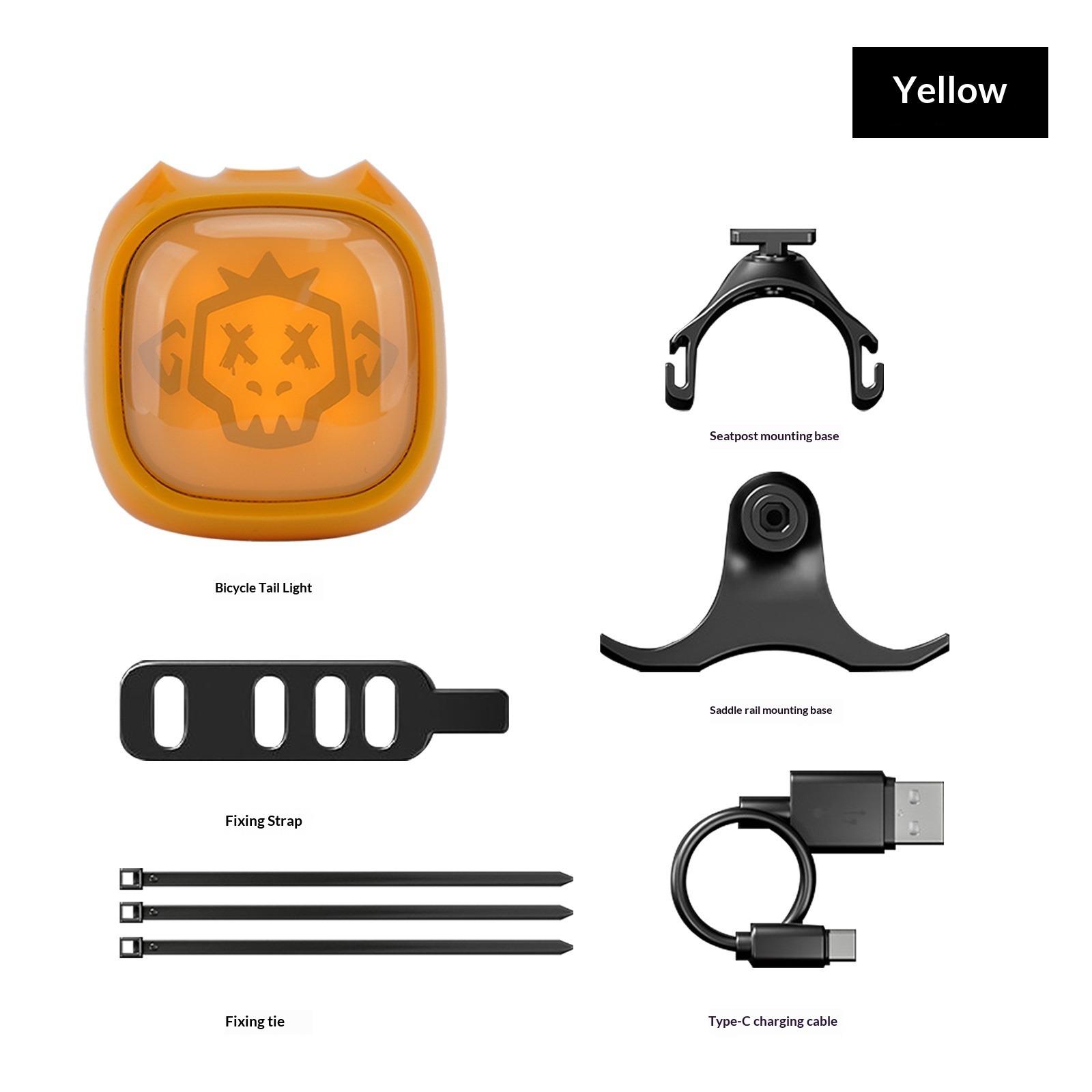 

ENLEE Bicycle Expression Sensor Tail Light Road Bike Night Riding Creative Warning Light жёлтый