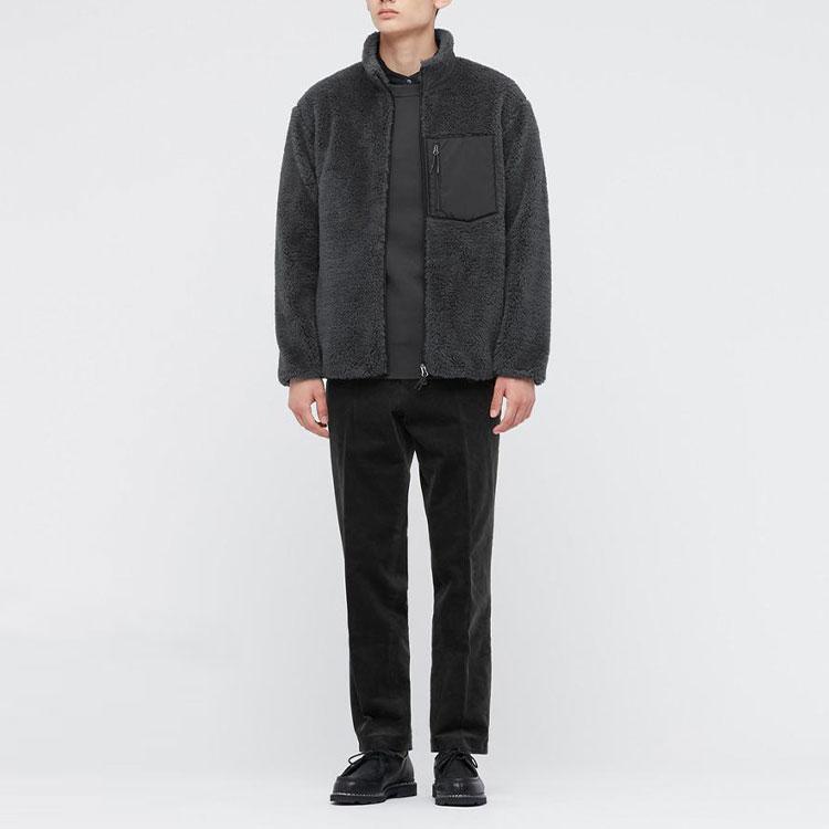 Uniqlo Fleece Long Sleeve Jacket Men Jackets Dark-Gray 440595-08