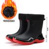 Trendy men's short and medium rain shoes multi-color sports rubber shoes thickened and widened non-slip environmentally friendly rain boots